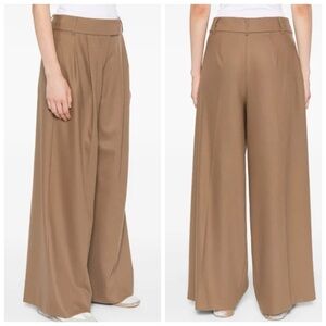 MaxMara Carmen Wide Leg High Waisted Stretch Wool Flannel Trousers NWT Size 6